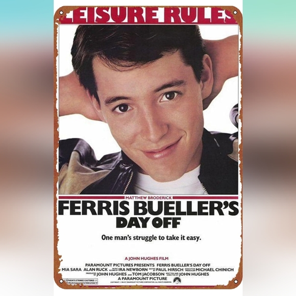 Ferris Bueller's Day Off Tin Movie Poster Wall Decor 8x12 Inch NWT - Picture 1 of 3